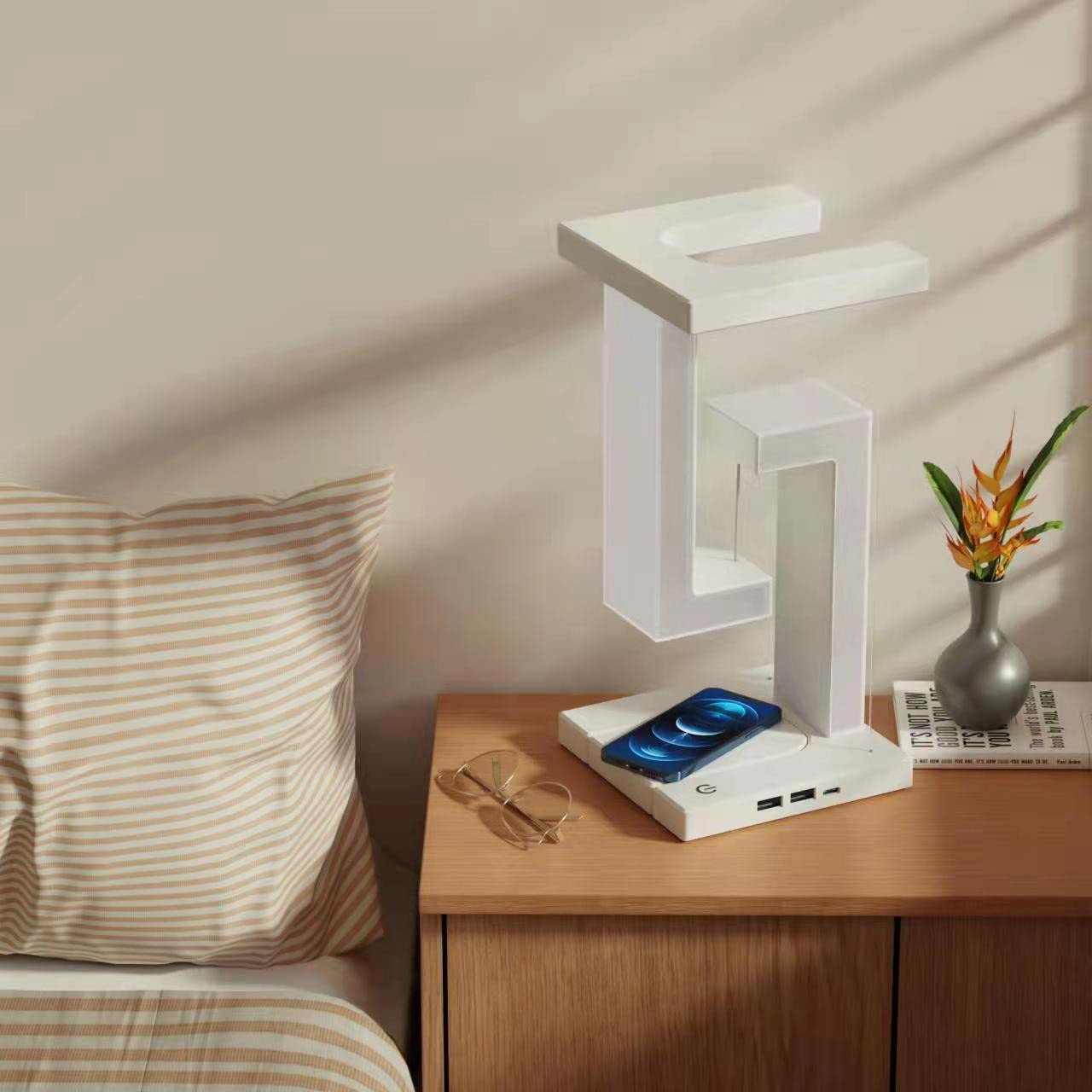 Levitating Wireless Charging Lamp — Floating Light for Bedroom & Living Room